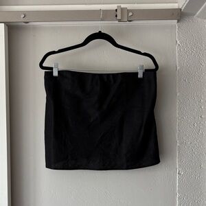 Reformation Classic Black Strapless Bandeau Crop Top